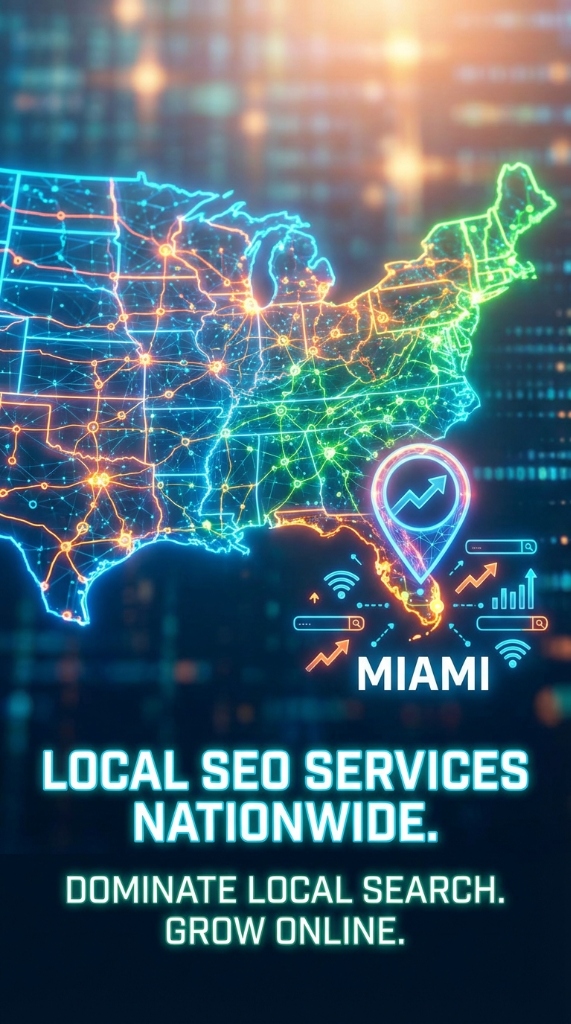 Nationwide local SEO services map, mobile view